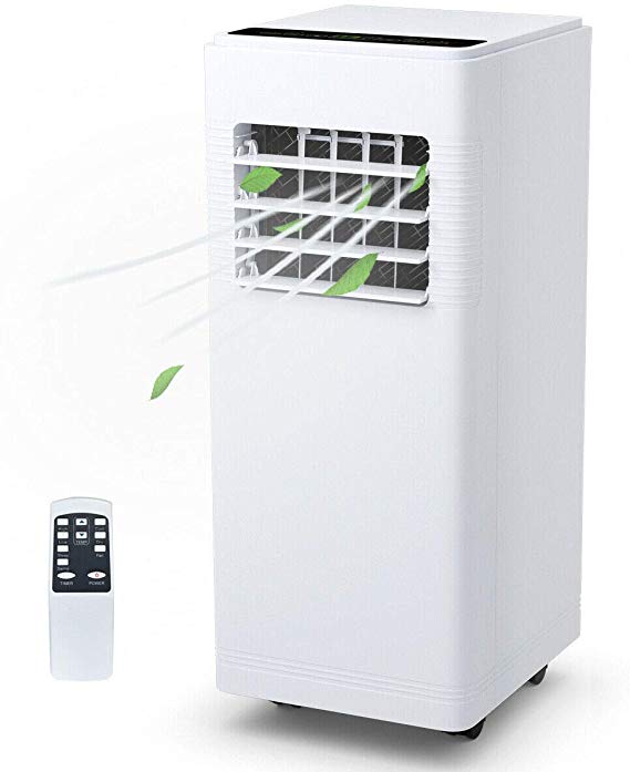 COSTWAY 12000 BTU Portable Air Conditioner with Remote Control Dehumidifier Function Window Wall Mount (White-12000BTU)