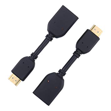 2 Pack HDMI Adapter Any Angle Adjustable Rotation 360 Degree Gold Plated HDMI Male to Female Connector Supports 3D 1080P HDMI Extender for TV Stick, Roku Stick, Chromecast, Xbox, PS4, PS3