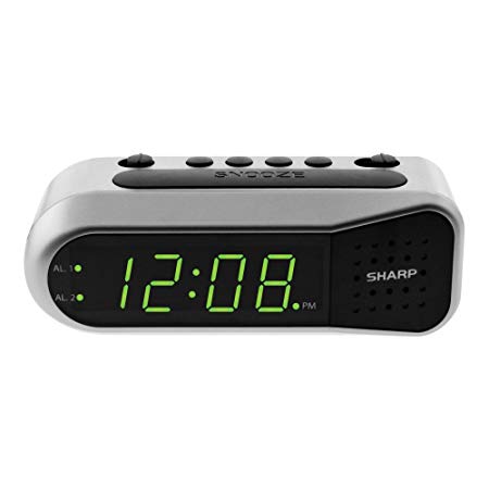 Sharp Digital Alarm Clock - Ascending Alarm Begins Faintly and Grows Increasing Louder, Gentle Wake Up Experience, Dual Alarm - Battery Back-up