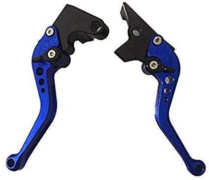 Short Brake and Clutch Levers for Yamaha FZ-07 FZ07 FZ09 2014-2019,FZ8 2011-2015,FZ-10 16-19,FJ-09 15-19,XSR700/900 ABS 16-19,FZ6 FAZER 04-10,FZ6R 09-17,FZ1 FAZER 06-15,XJ6 DIVERSION 09-15-Blue