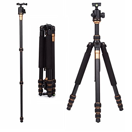 G-raphy Professional Photography Carbon Fiber Tripod Monopod with Ballhead for DSLR Cameras ( Max Load 15kg )