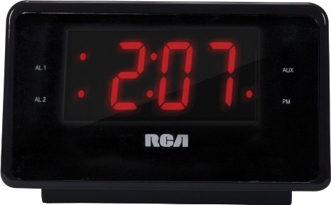 RCA Dual Alarm Clock iPod Charging Station with Digital FM Radio Tuner Large LED Display Flexible 30-pin iPod Docking Connector Sleep Timer Two Speaker Stereo Sound and a Built-In 35mm Auxiliary
