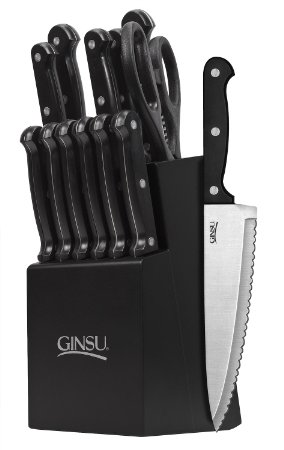 Ginsu 3886 Essential Series 14-Piece Cutlery Set with Black Block