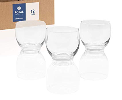 Royal Imports Candle Holder Glass Votive for Wedding, Birthday, Holiday & Home Decoration, Roly Poly, Set of 12 - Unfilled