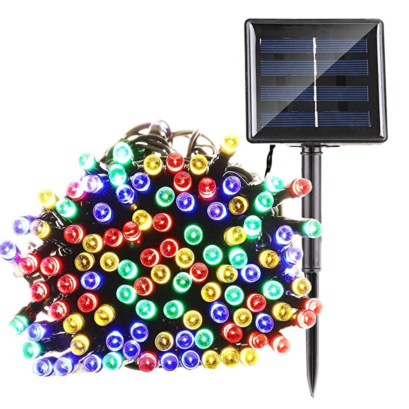 Qedertek Outdoor Christmas Lights 72ft 200 LED 8 Lighting Modes Solar String Lights for Patio, Lawn, Garden, Party, Wedding, Home Decoration (Multi-color)