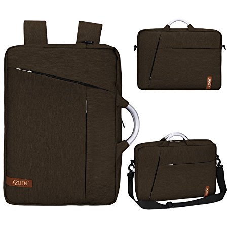 Laptop Bag 15.6 Inch, S-ZONE 3-Way Convertible Laptop Briefcase Messenger Bag Backpack Knapsack