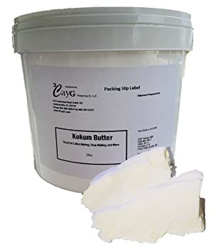 Raw Kokum Butter 5LB 100% Pure for Lotion Making, Soap making, Body Butters, and More (5LB)