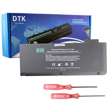 Dtk® New Laptop Battery for Apple A1322 A1278 (2009 Version) Unibody Macbook Pro 13'', Fits Mb990*/a Mb990ll/a Mb990j/a two Free Screwdrivers - 12 Months Warranty [Li-polymer 6-cell 6000mah/65.7wh]