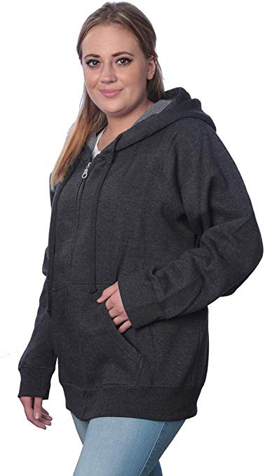 Beverly Rock Womens Sweatshirt Plus Size Heavyweight Active Fleece Full Zip-Up Hoodie