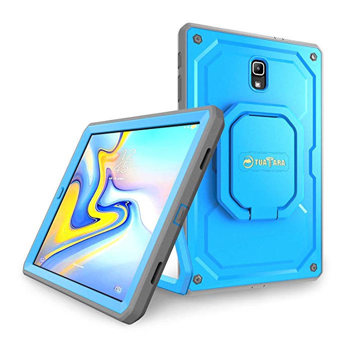 Fintie Shockproof Case for Samsung Galaxy Tab A 10.5 2018 Model SM-T590/T595/T597, [Tuatara Magic Ring] [360 Rotating] Multi-Functional Grip Stand Carry Cover w/Built-in Screen Protector, Blue