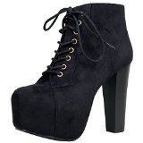 Speed Limit 98 Womens Rosa Chunky High Heel Lace Up Ankle Boot Bootie