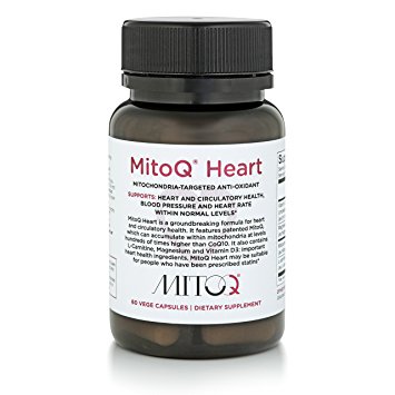 MitoQ Heart 1 Month 60 Capsules - Premium Super CoQ10 for Circulatory Health & Healthy Blood Pressure with Vitamin D3 L-Carnitine & Magnesium
