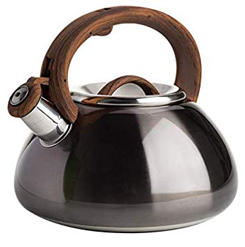 Primula PAGM1-6225 Avalon Whistling Stovetop Tea Kettle Food Grade Stainless Steel Hot Water, Fast to Boil, Cool Touch Handle, 2.5 Qt, Metallic Gunmetal