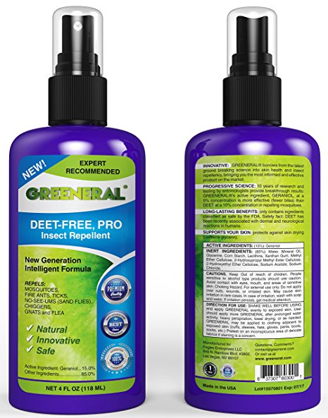 Insect Repellent Mosquito Bugs Ticks Repel Off Spray - Natural Deet Free Anti Bug Protection - Repels Mosquitoes Flies Chigger Fly Bug - Best For Adults Kids Pets Travel Size and 100% Warranty