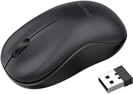 OMOTON Wireless Mouse, 2.4G Wireless Computer Mouse with Nano Receiver for PC, Laptop, Computer, Desktop and MacBook with Windows XP/7/8/10/Vista and Mac OS (Black)