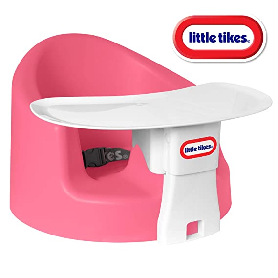 Little Tikes My First Seat Infant Foam Floor Seat & Tray Combo for Play and Feeding, Pink