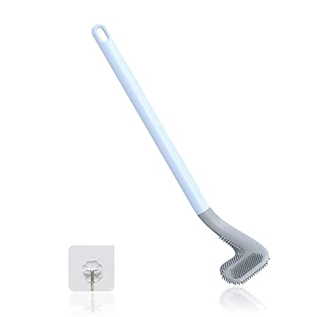 Culina Golf Shape Silicon Toilet Cleaning Brush with Slim No-Slip Long Handle, Indian&Western Toilet Brush Anti-Drip Set, 360 Degree Deep Golf Head Brush Toilet - Bathroom Cleaning Brush