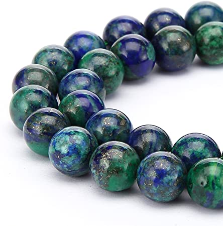 BRCbeads Chrysocolla Natural Gemstone Loose Beads Round 8mm Crystal Energy Stone Healing Power for Jewelry Making- Green
