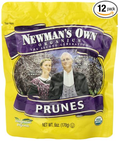 Newman's Own Organics California Prunes  6-Ounce Pouches (Pack of 12)