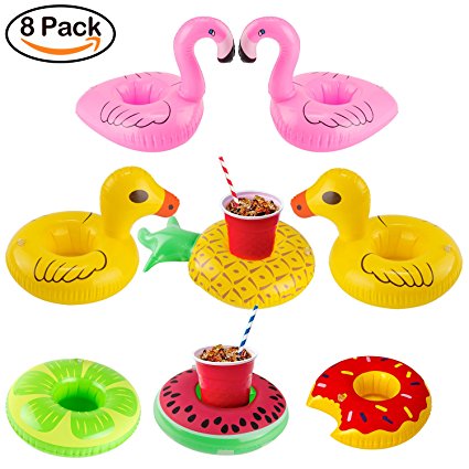 Inflatable Drink Holder, R ? HORSE Drink Pool Floats Cup Holder Floats Inflatable Floating Coasters for Pool Party (8 Pack)