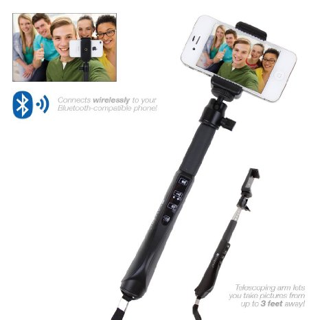 Satechi Bluetooth Smart Selfie Extension Arm Monopod Telescoping Mount for iPhone and Samsung Galaxy