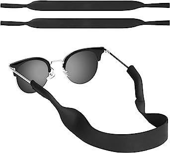 MoKo Neoprene Eyewear Retainer, (2 Pack) Universal Fit No Tail Sports Sunglasses Retainer, Sunglass Strap Safety Glasses Holder for Kids, Men, Women