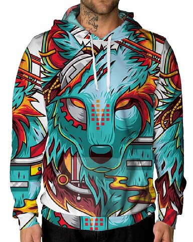 INTO THE AM Digital Wolf Premium All Over Print Hoodie