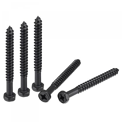 uxcell Hex Lag Screws 1/4" x 2-1/2" Carbon Steel Phillips Head Half Thread Self-Tapping Bolts for Deck Building or Joining Lumber 25pcs
