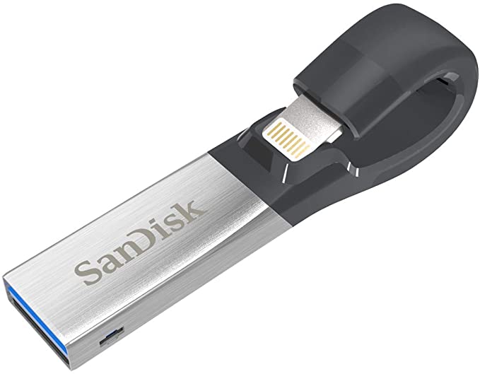 SanDisk iXpand Flash Drive 64GB for iPhone and iPad, Black/Silver, (SDIX30N-064G-GN6NN) (Renewed)