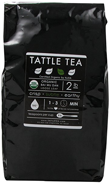 Tattle Tea Organic Bai Mu Dan White Tea, 2 Pound