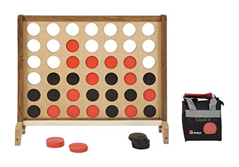 Uber Games Giant 4 in a Row - 3 feet Wide x 2.5 feet Tall - 3 inch Coins red and Black