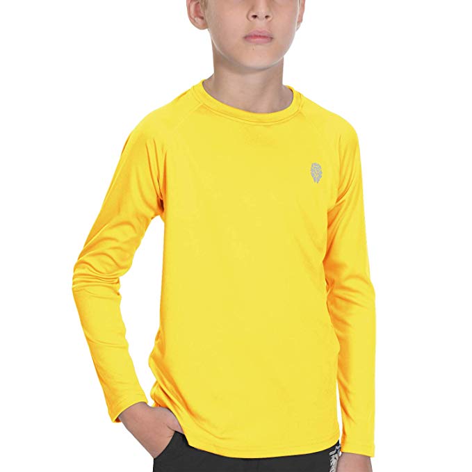 Sun Shirts for Youth Boys Rashguard - Long/Short Sleeve Lightweight Shirt SPF 50