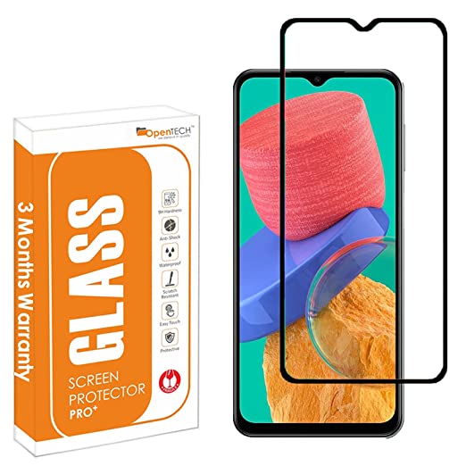 OpenTech® Tempered Glass Screen Protector for Samsung Galaxy M33 / F23 / M23 / A23 with Edge to Edge Coverage and Easy Installation kit