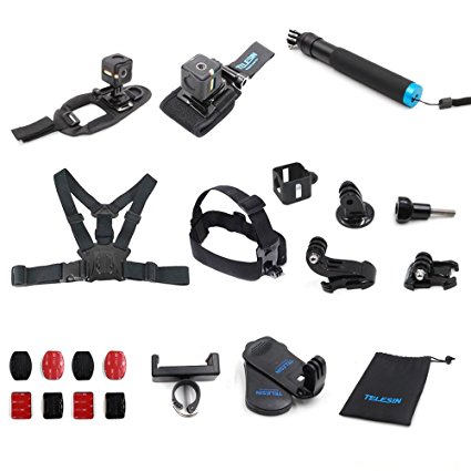 TELESIN All in One Mount Accessories Kit for Polaroid Cube and Polaroid Cube  Lifestyle Action Camera
