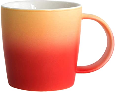 Ombré Color Collection, Gradient Mug, Cool Coffee Mugs/Tea Cups,12oz Bone China, Dishwasher & Microwave Safe by Root7 (Magma, 1)