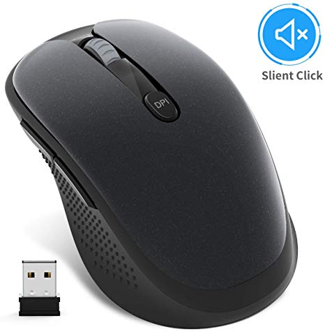 Wireless Mouse, TedGem 2.4G Silent Computer Mouse Portable Cordless Mouse Optical USB Mouse Ergonomic Mouse with USB Receiver 6 Buttons 3-Level DPI Laptop Mouse for Windows MacOS PC Laptop