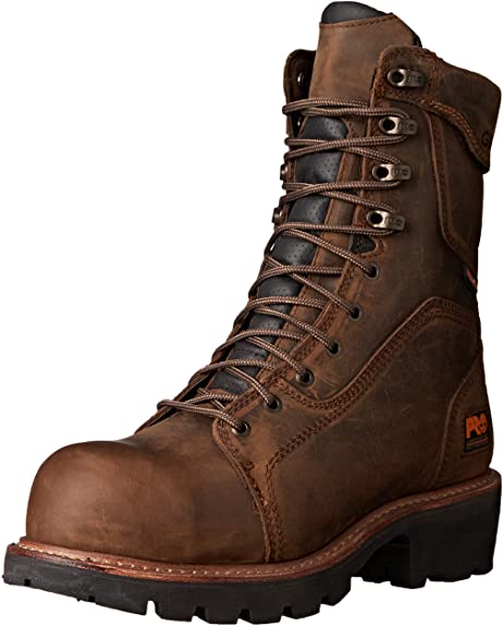 Timberland PRO Men's 9" Composite Safety Toe Waterproof Insulated Logger Brown Leather 10.5 EE - Wide