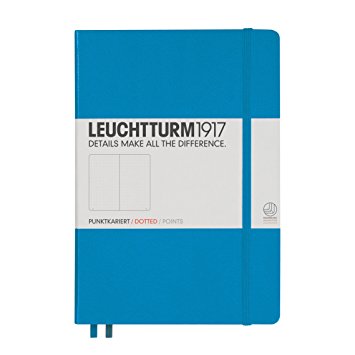 LEUCHTTURM1917 346695 Notebook Medium (A5), 249 numbered pages, dotted, azure