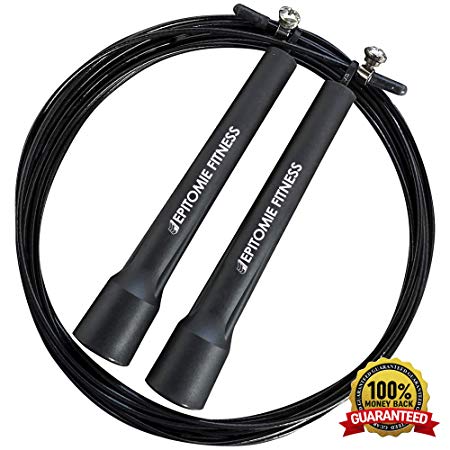 Speed Jump Rope – Extra-Fast Premium Jumping Rope for Fitness - Adjustable Skipping Rope with Metal Handles & Cable