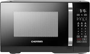 Chefman MicroCrisp Countertop Microwave Oven and Convection Oven, with Integrated Crisper, Guided Touchscreen Interface, 10 Power Levels, Mute Function, and Eco Mode, 1800W and 0.8 Cu. Ft. - Black