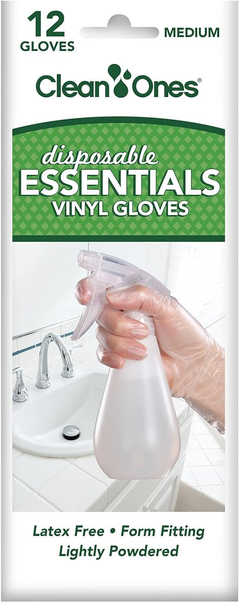 Clean Ones Disposable Essentials Latex-free Vinyl Gloves (12 Gloves)