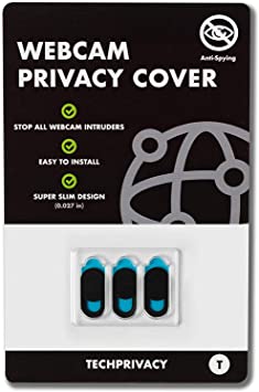 Webcam Privacy Cover TechPrivacy (3 Pack) - Ultra Slim Webcam Cover Slide, Suitable for iPhone, iPad, Laptops, MacBook, MacBook Pro, iMac, Mac, Dell, Lenovo, HP and More, Protects Your Privacy