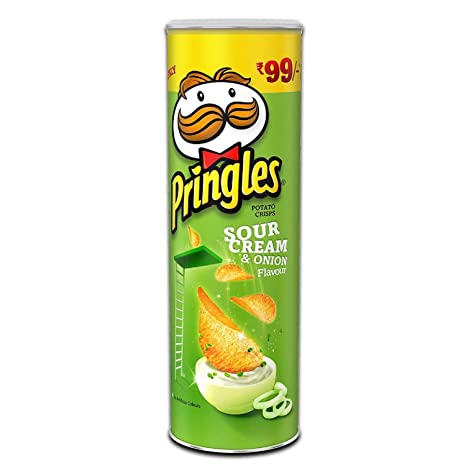 Pringles Potato Chips, Sour Cream and Onion, 107g