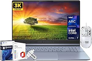 ASUS Vivobook S 15 OLED Laptop, 15.6" 3K OLED 120Hz Display, Intel Ultra 7 155H, ARC Graphics, 16 GB RAM, 1 TB SSD, Backlit KB, Wi-Fi 6E, Windows11 Pro with Office Lifetime License & Anti-Slip Mouse