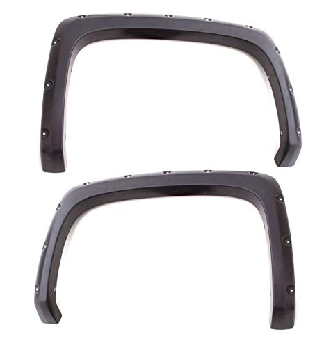 Lund RX111S Elite Series Black Rivet Style Standard Front and Rear Fender Flare, 4-Piece