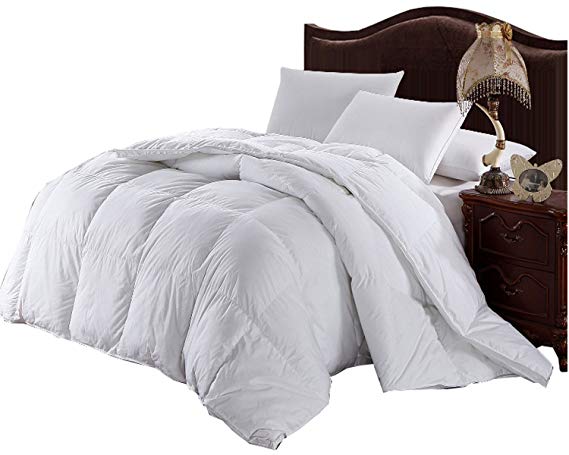 Royal Hotel Collection Oversized Full/Queen Baffle Box White Down Alternative Comforter 92" Wide x 98" Long - Overfilled 85 Ounces of Fill