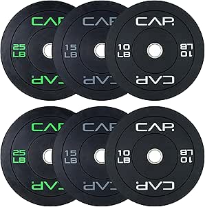 CAP Barbell 2-Inch Olympic Bumper Plate Weight Set | 100-370 lbs | Multiple Options