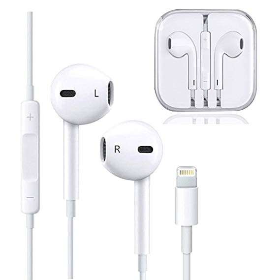 ZestyChef Earbuds, Microphone Earphones Stereo Headphones Noise Isolating Headset Fit Compatible iPhone 7/7 Plus/ 8/8Plus/ XS/X/XS Max/XR (White)