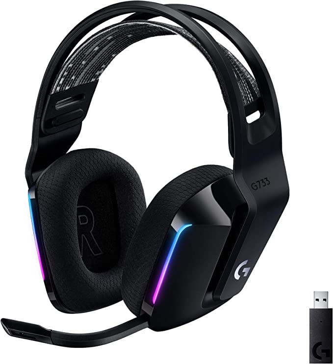 Logitech G G733 Lightspeed Wireless RGB Gaming Headset, Black