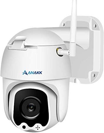 Anakk Wireless WiFi Security Camera 1080P Pan & Tilt Indoor & Outdoor IP66 Waterproof 2 Way Audio Night Vision Remote View Motion Detection Alert 32G SD Card Pre-Installed for Home & Business